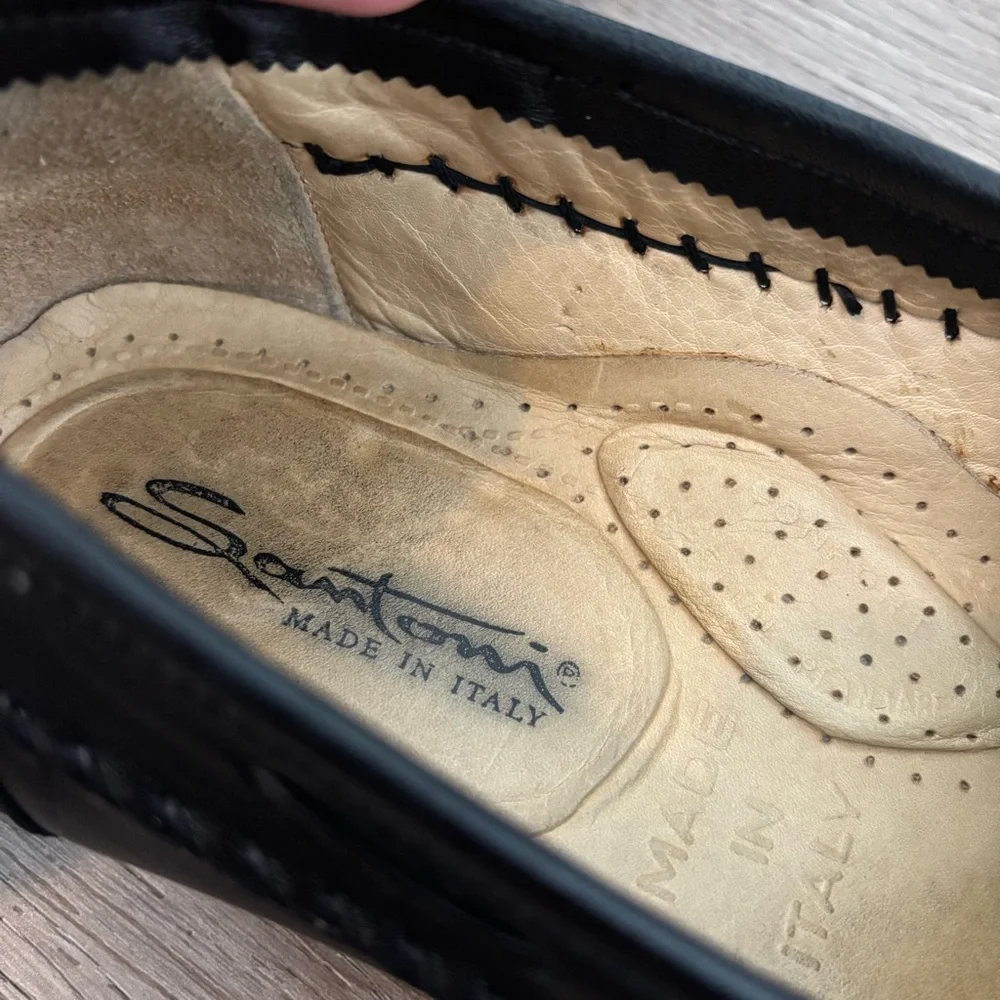 Men’s Santoni Vero Cuoio Italian Old Money Leather Slip On Loafers w/ Tassles